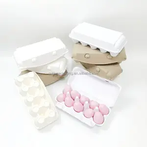 Bandeja de embalaje de huevos de pulpa de fibra moldeada de diseño libre biodegradable 10 celdas Cartones de huevos caja de embalaje de huevos de pulpa de papel ecológica