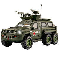 Camion télécommandé en plastique ABS à l'échelle 1:24 pour enfants, modèle militaire de véhicule blindé lance-missiles à roues de tigre, avec boîte HDX et fenêtre, pour garçons