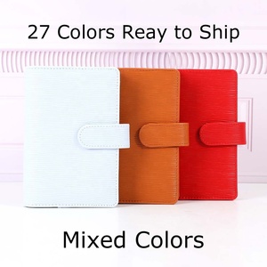 Superventas TK FB Ins 27 colores Saffiano Epi Leather A6 Gold 6-Ring Budget Binder Planner Dashboard Divider Agenda de hojas sueltas - Product Image 2