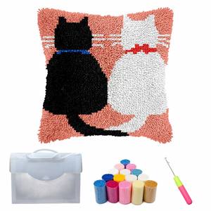 Principiantes Diy Custom Cross Stitch Funda <span class=keywords><strong>De</strong></span> Almohada Esteras bordadas <span class=keywords><strong>Cojín</strong></span> Latch Hook Alfombra Kits - Product Image 6