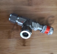 Vanne de sécurité proportionnelle à réduction de pression, à ressort réglable, en acier inoxydable 316L, avec raccord à double ferrule