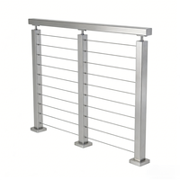 Modernes Edelstahl-Geländer mit Quadrat- und Rundrohr sowie Stahlseil-Balustradensystem für Außen- und Innenbereich, Terrasse und Balkon