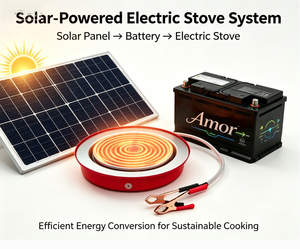 Cuisinière électrique solaire Amor Solar : Réchaud fiable alimenté par batterie 12V pour le camping, les camping-cars et les situations d'urgence - Product Image 3