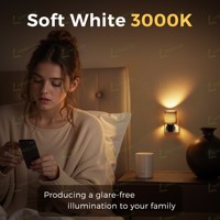 Veilleuse à brancher LOHAS en tissu lin, 0-100% dimmable, avec capteur crépusculaire, pour chambre, couloir et salle de bain