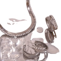 Ensemble de bijoux élégant en acier inoxydable prêt à l'exportation : collier chaîne serpent et boucles d'oreilles, style de luxe pour soirée, qualité supérieure