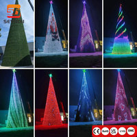 Guirlande lumineuse de Noël extérieure résistante aux intempéries, motif arbre de Noël, LED haute luminosité pour centre commercial, rue, place et éclairage paysager