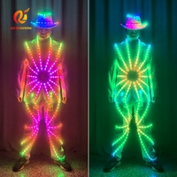 RICHSHINING Vêtements de danse RGB LED Light up Robot Suit Luminous Adult Stage Clothes For Stage in Night Club Bars Party