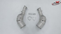 Échappement arrière personnalisé KM avec boucliers thermiques alvéolés et soudure dorée pour Audi RS6 RS7 C8 4.0T V8 Spécifications allemandes