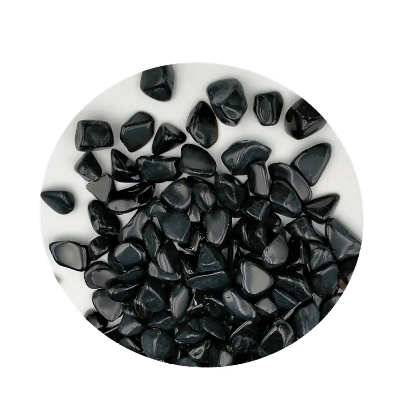 Natural black obsidian rock quartz stone for landscaping