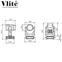 Peralatan Pencahayaan Panggung 380W LED RGBW DMX512 Super Beam 2 Moving Head Light IP33 Ra95 540/270