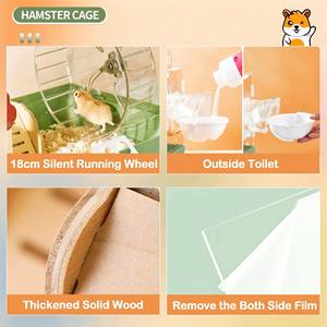 กรงแฮมสเตอร์สามชั้นแบบลวดสีทอง ออกแบบพิเศษสำหรับแฮมสเตอร์สีทอง บ้านสัตว์เลี้ยงขนาดใหญ่สุดหรูทันสมัย - Product Image 3