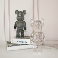 Figurine d'ours en résine, sculpture translucide peinte à la main, jouet artistique tendance, statue de collection, cadeau pour la maison ou le bureau