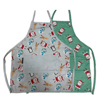 2 Grembiuli Natalizi Divertenti – Set Rosso E Blu Con Babbo Natale, 70x50 Cm, Per Cucina, Forno E Barbecue, Regalo Per Mamma, Papà, Coppie