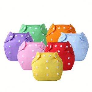 Couches lavables réutilisables pour bébé, couches-culottes d'apprentissage en coton écologique à grille, couches en tissu ajustables pour bébé - Product Image 1