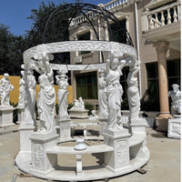 Grec extérieur grand jardin de mariage de luxe résistant au vent fort Gazebos en marbre avec toit en métal