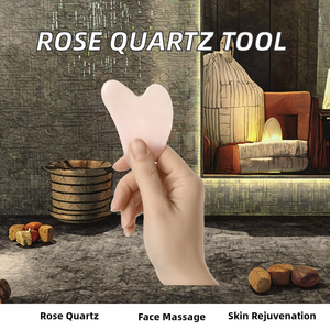 Herramienta de masaje Facial GuaSha hecha a mano de primera calidad, piedra de Jade curativa de cuarzo rosa Natural para función Manual de aplicación de cabeza - Product Image 2
