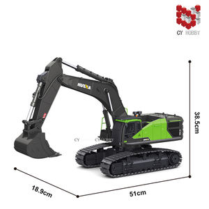 Jouets d'excavatrice RC en alliage HUINA1593, modèle d'excavatrice télécommandée 2.4G 1/14 22 canaux, pelle mécanique en métal, camion <span class=keywords><strong>de</strong></span> construction RC, jouets Juguete - Product Image 5