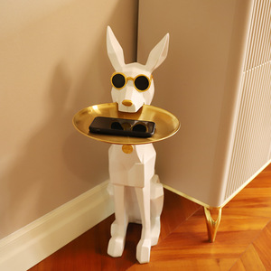 <span class=keywords><strong>Doberman</strong></span> khay điêu khắc bức tượng bức tượng mở nhà Tân Gia trang trí nhà lớn hạ cánh <span class=keywords><strong>DOBERMAN</strong></span> pinscher chó với khay - Product Image 2