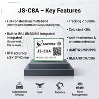 Módulo GNSS Multisistema de Alta Precisión JS-C8A, Chipset ComNva, GPS, BeiDou, Galileo, GLONASS, Protocolo NMEA0183, 22x17x2.8mm, Pequeño