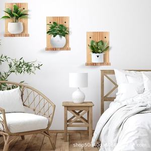 Wall Mounted Wooden L Shaped <b>Shelf</b> Storage <b>Rack</b> For Kitchen And Living Room Multipurpose Hanging Display Organizer Rectangle - Product Image 3