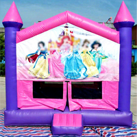 Château Gonflable Rose Princesse 13x13 avec Panneaux Décoratifs et Bannière pour Fêtes d'Enfants - Idéal pour Filles - En Vente