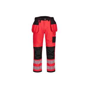 PORTWEST - T501RBK44 PW3 Pantalon de travail à poche haute visibilité rouge/noir-EAN 5036108388943 HI-VIS WORKWEAR - Product Image 1