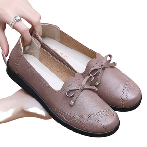 Women's Summer Breathable Pu Leather Comfortable Elegant Loafers Slip-On Anti-Slip Light Weight Flat <b>Shoes</b> - Product Image 1