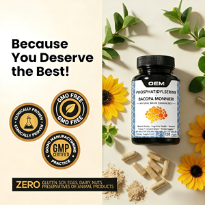 Cápsulas de Fosfatidilserina 400mg y Bacopa Monnieri 400mg, 120 Cápsulas Vegetales, Sin GMO, Suplemento Dietético GMP, OEM ODM - Product Image 5