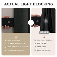 Rideaux occultants pour chambre à coucher - Rideaux noirs 100% occultants, rideaux thermiques isolants, avec passe-tringles et languettes de fixation