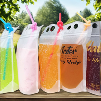 Plusieurs options de capacité disponibles : 200 ml, 250 ml, 300 ml. Pochette transparente pour boissons, thé au lait, jus, emballage de liquides.