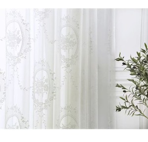 Hiện đại tối giản màu trắng 100% polyester gạc ren lưới rèm cửa cho phòng khách phòng ngủ ban công công chúa phong cách cửa sổ valances - Product Image 2