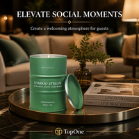 Bougie parfumée personnalisée, marque TopOne, couvercle en alliage de zinc industriel, bougie en cire de soja pour coffret cadeau de luxe, prix de gros