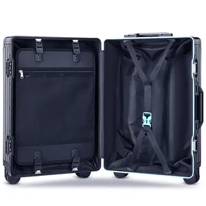 Logo personnalisé en gros nouvelle mode grande capacité Tsa serrure 100% aluminium magnésium bagage à main valise en aluminium