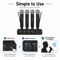 Système de microphone sans fil 4 canaux UHF KU44 pour chant, système de microphone de haute qualité, audio professionnel pour scène live, répétition de groupe