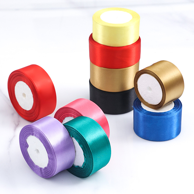 Custom Wired Colorful Flower Gift Wire Gross Grain Satin 1.5 Inch 38MM Ribbon for Wrapping Decorating