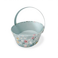 Nouveauté, panier-cadeau portable personnalisé pour Pâques, boîte en papier kraft, panier ovale en carton avec poignée