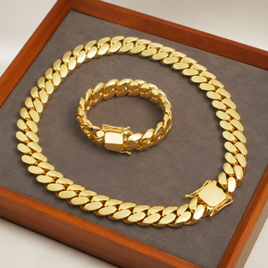 Collier de luxe et de style hip-hop, collier cubain super large, chaîne cubaine à maillons épais, chaîne cubaine Miami - Product Image 1