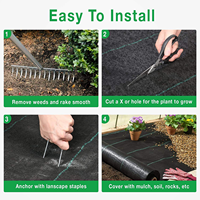 Toile tissée en plastique robuste pour le contrôle des mauvaises herbes, plusieurs tailles, haute perméabilité à l'eau, pour barrière anti-herbe de jardin, rouleau de tissu