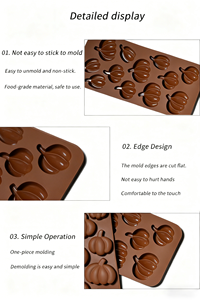 แม่พิมพ์ซิลิโคนรูปฟักทอง 12 ช่อง สำหรับทำช็อกโกแลต อุปกรณ์ทำขนมใน<span class=keywords><strong>ครัว</strong></span> แม่พิมพ์สบู่ ถาดเรซิ่น ทำเอง - Product Image 6
