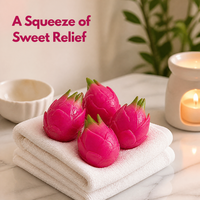 Lot de 4 balles anti-stress souple Dragon Fruit ultra-douces à écailles réalistes rose et vert, personnalisables OEM ODM pour décoration de bureau