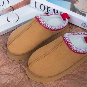 Nouvelles <span class=keywords><strong>bottes</strong></span> d'hiver pour femmes, style ethnique, tissées, en cuir véritable, doublure en fourrure douce et chaude, confortables, imperméables, à la cheville - Product Image 1