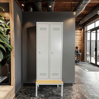 Casier en acier personnalisé avec serrure à clé vestiaire armoire à vêtements pour l'école utilisation en salle de sport