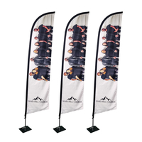 Bannière de restaurant promotionnelle imprimée pour l'extérieur Bannières volantes personnalisées Drapeau en forme de larme Drapeau en plumes de plage en fibre de verre
