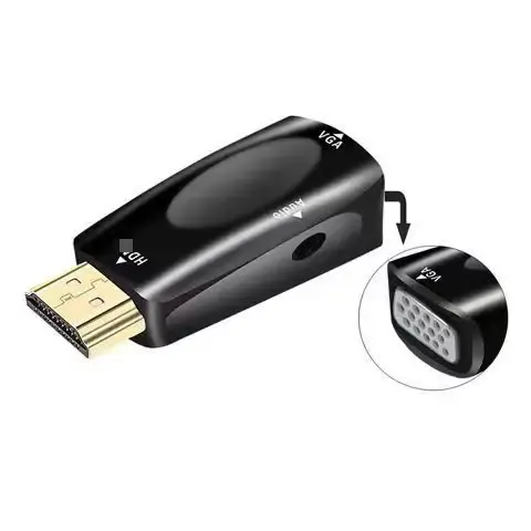 Hot 1080P HD HDTV vers VGA Connecteur Convertisseur Adaptateur Dongle avec 3.5mm Audio portable