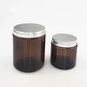 Frascos vacíos de vidrio ámbar para cosméticos, velas con tapa de metal y oro, 200 ml, venta al por mayor