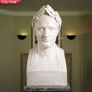 <span class=keywords><strong>Buste</strong></span> <span class=keywords><strong>de</strong></span> Napoléon en marbre blanc grandeur nature, sculpture personnalisée en pierre naturelle - Product Image 6