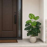 Feuille artificielle de Monstera Deliciosa 70-100cm, feuille fendue, plantes décoratives artificielles pour la maison, le bureau, le jardin, feuillage tropical de la jungle