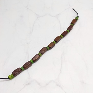 Chaîne de perles en bois moderne de 7 pouces avec des perles cylindriques et des petites perles rondes pour la décoration de la maison et les travaux manuels - Product Image 1