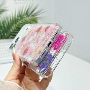 Custodia Morbida Antiurto in Resina Epossidica con Glitter Trasparente e Lamina Dorata a Fiori per <span class=keywords><strong>iPhone</strong></span> 17 Air 16 15 Pro Max - Product Image 6