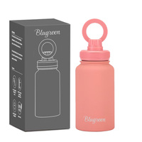 Bouteille d'eau en acier inoxydable avec couvercle magnétique, 650 ml, bouteille de sport à double paroi isolée sous vide avec support magnétique pour téléphone